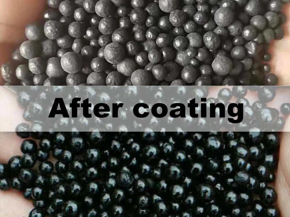 Fertilizer coating machine and coating materials