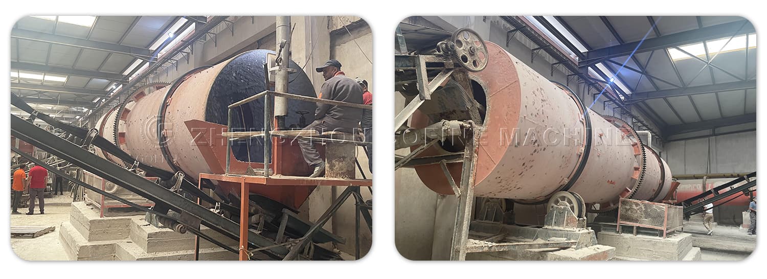 Production line of compound fertilizer rotary gear granulator