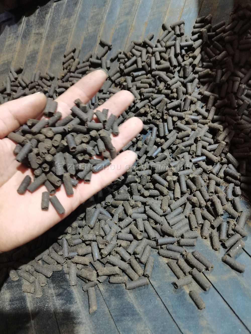 Finished fertilizer made from cow manure